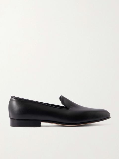 GEORGE CLEVERLEY Albert Leather Slippers Black