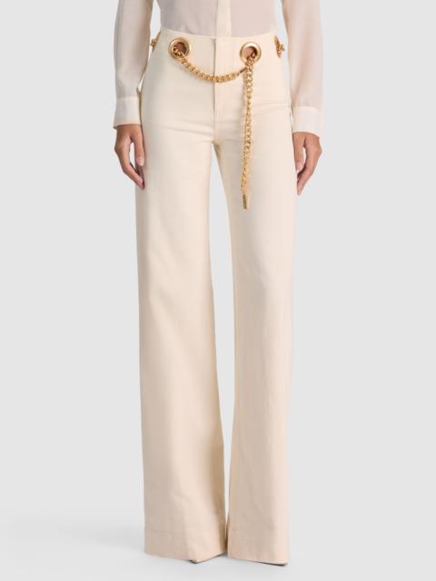 Alice + Olivia JASPER CHAIN BELT JEAN - OFF WHITE