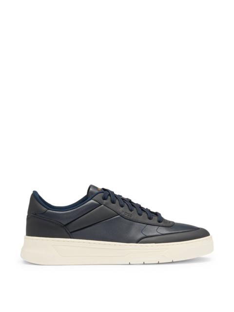 BOSS BASKETBALL-STYLE TRAINERS IN TWO-TONE LEATHER