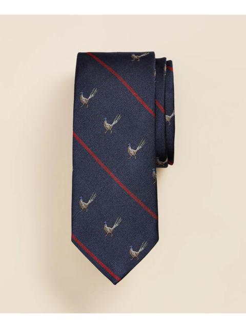 Brooks Brothers Silk Rep-Stripe Pheasant Tie