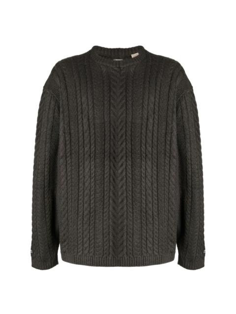 cable-knit crew-neck jumper