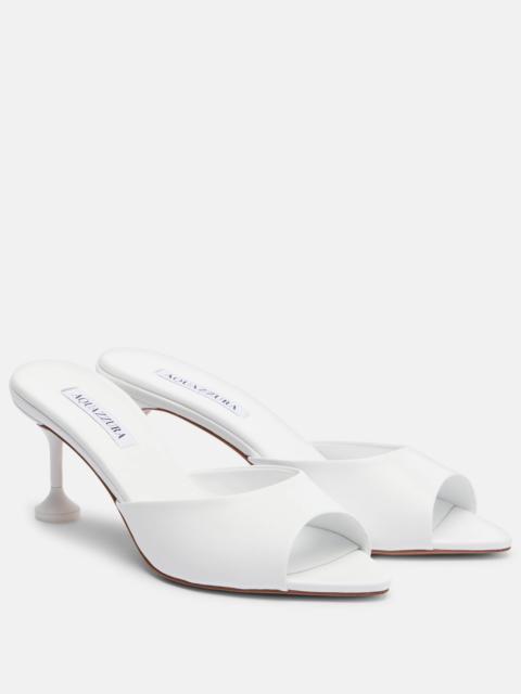 AQUAZZURA Bisous leather mules