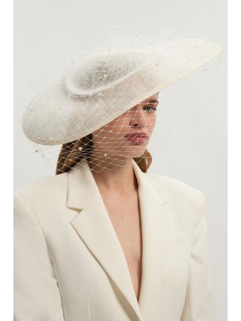 KAREN MILLEN Pearl Detail Mesh Fascinator
