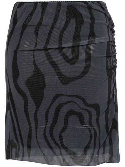 Perks and Mini ripple-print gathered midi skirt