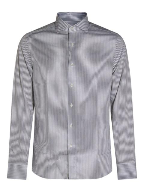Canali striped-pattern long-sleeve shirt