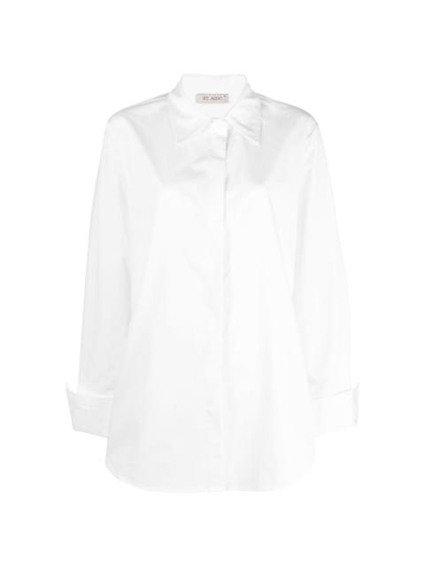 open-back cotton shirt