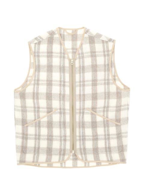 FORTELA check-pattern zip-up gilet