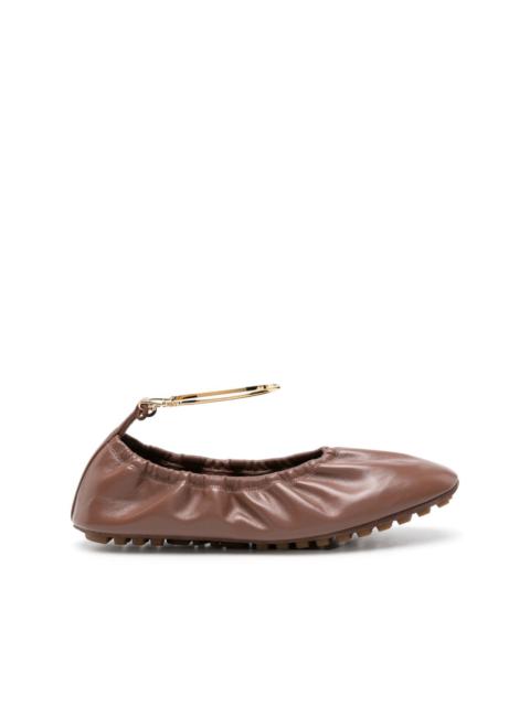 FENDI leather ballerina shoes