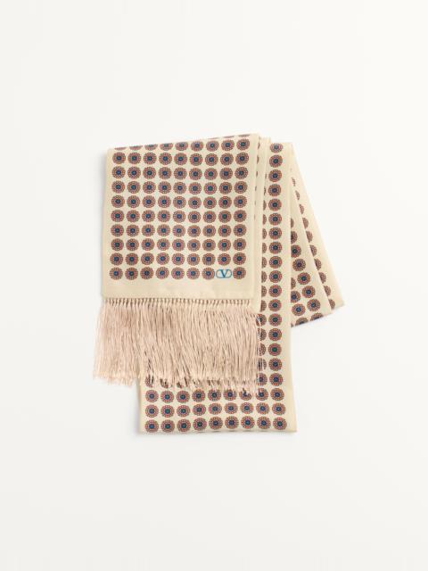 Valentino CHAMBER SILK BANDEAU SCARF WITH FRINGE
