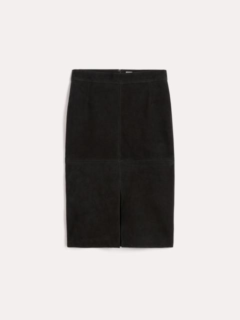 Paneled suede skirt black