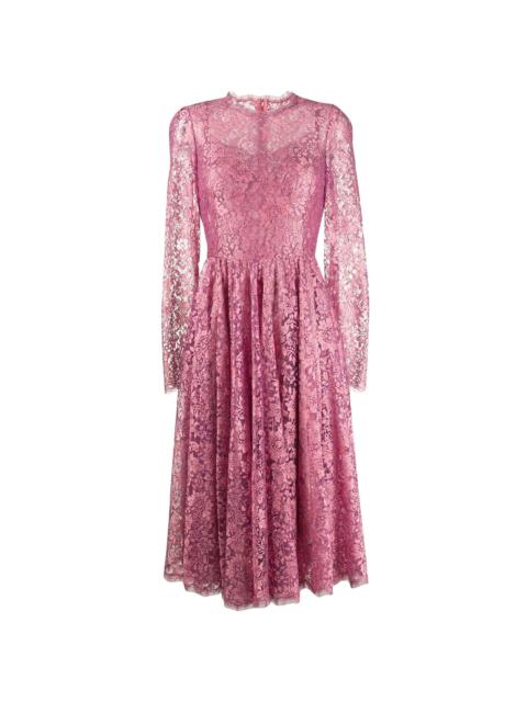 Dolce & Gabbana floral lace pleated dress