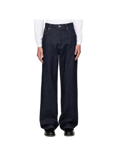 Dries Van Noten Navy Loose Fit Jeans