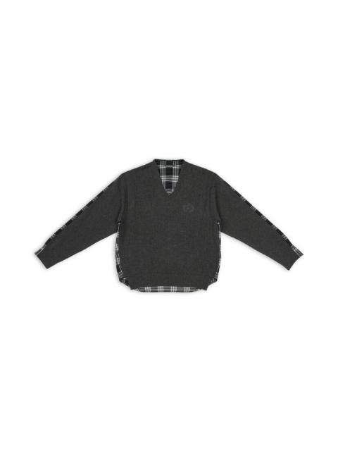 BALENCIAGA hybrid v-neck shirt
