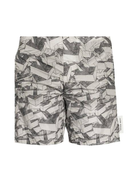 Off-White Off-White Arrow Pattern Swimshorts 'All Over Medium Grey'