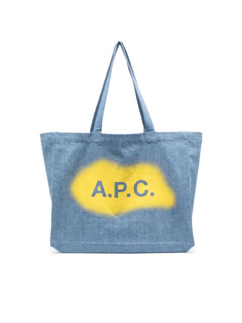 A.P.C. logo-print cotton tote bag