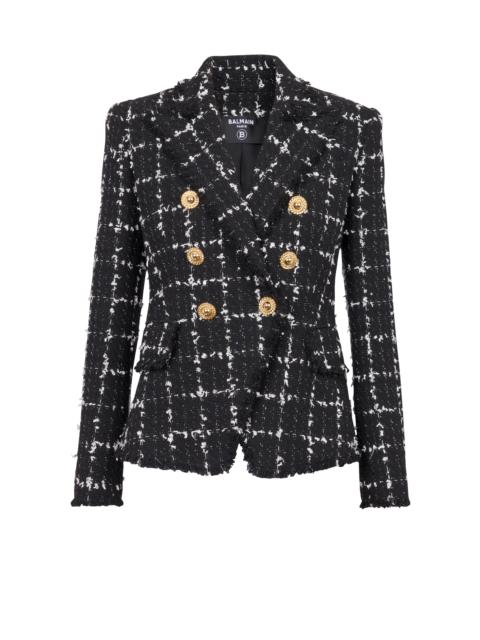 Balmain Check tweed 6-button jacket