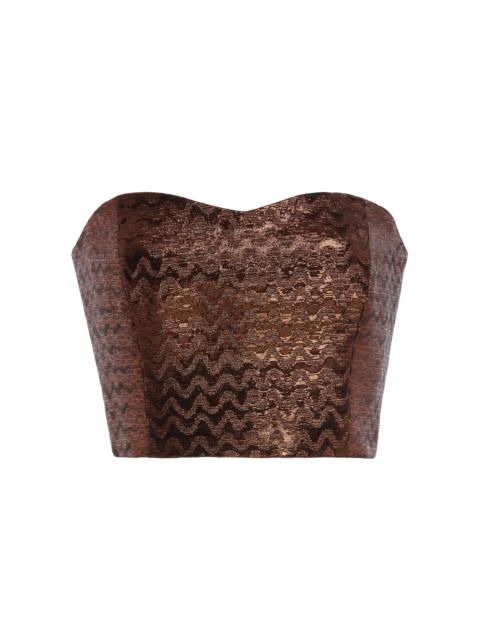 SEV Strapless Jacquard Top bronze