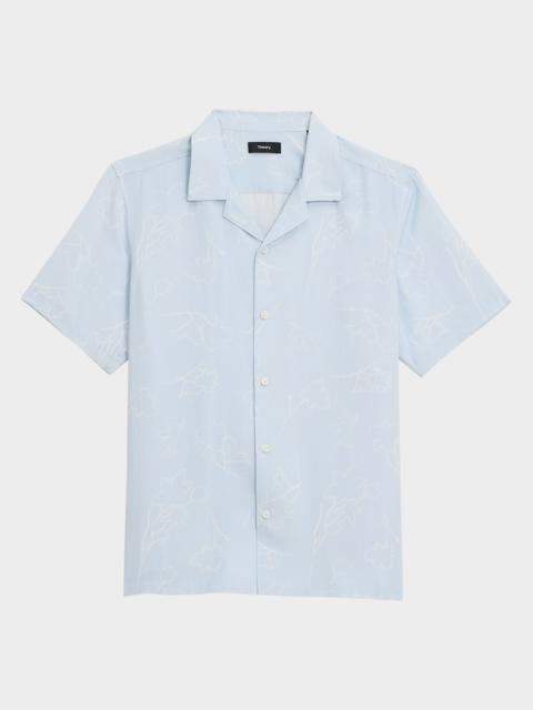 Theory Men's Irving Floral Sketch Camp Shirt