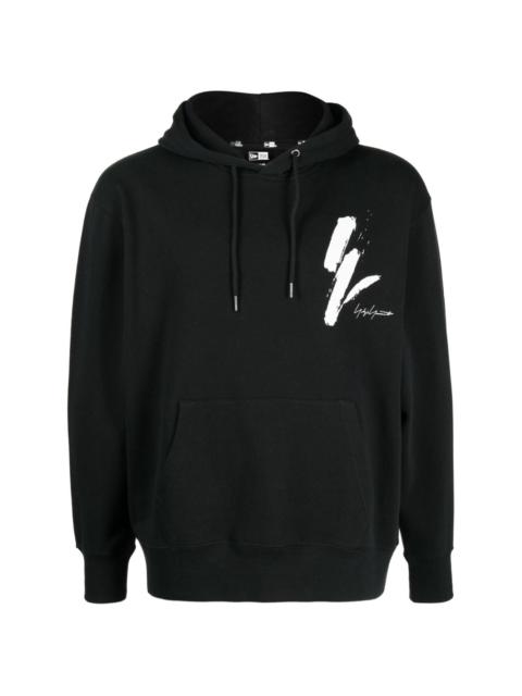 x New Era logo-print cotton hoodie