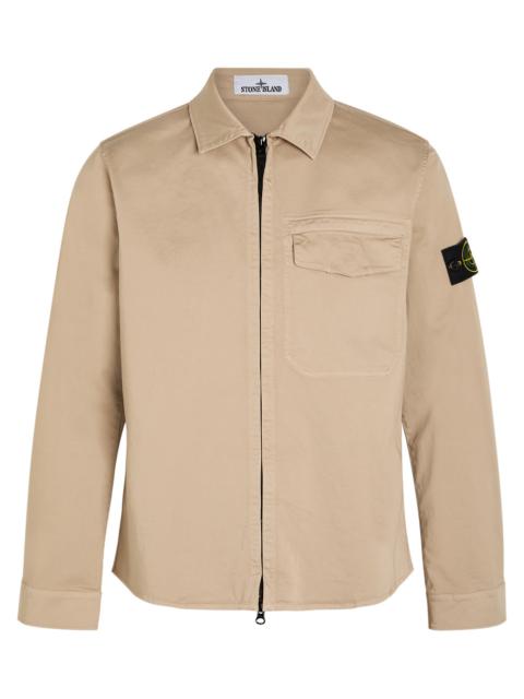 Stone Island Stone Island Logo-appliquéd Stretch-cotton Overshirt