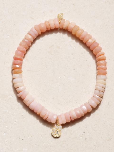SYDNEY EVAN Small Nautilus Shell 14-karat Gold, Opal And Diamond Bracelet