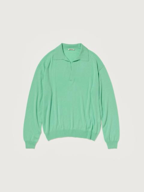 AURALEE SUPER FINE CASHMERE SILK KNIT SKIPPER POLO