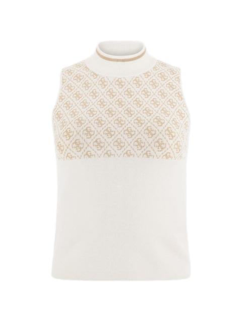GUESS USA monogram-pattern mock-neck top