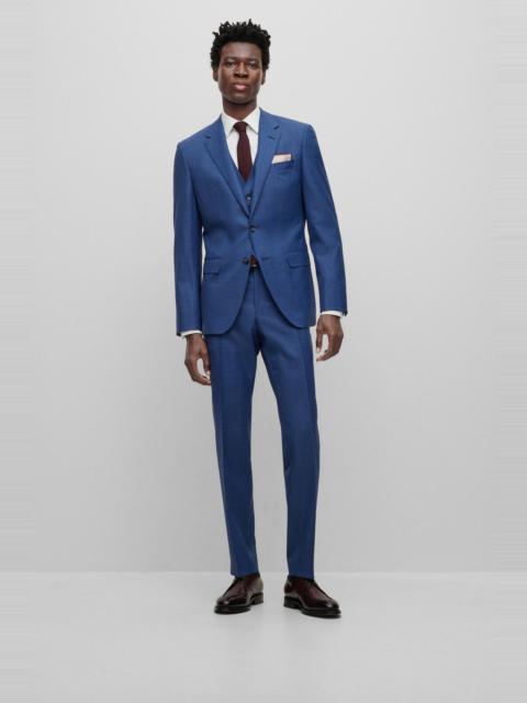 BOSS THREE-PIECE SLIM-FIT SUIT IN VIRGIN WOOL