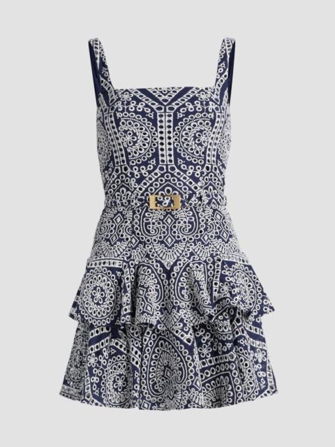 GENERATION LOVE Women's Lisette Eyelet-Embroidered Cotton Mini Dress - Navy White