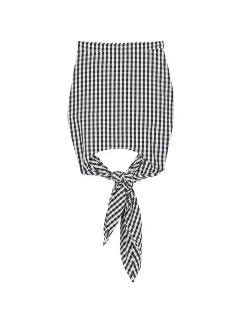 gingham scarf-tie mini skirt