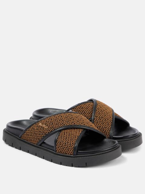 Max Mara Party raffia slides