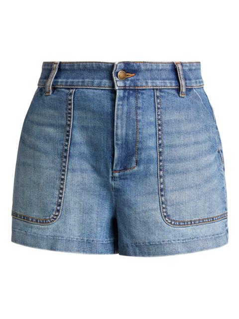 RAMY BROOK Women's Hilary Washed Denim High-Rise Shorts - Light Wash