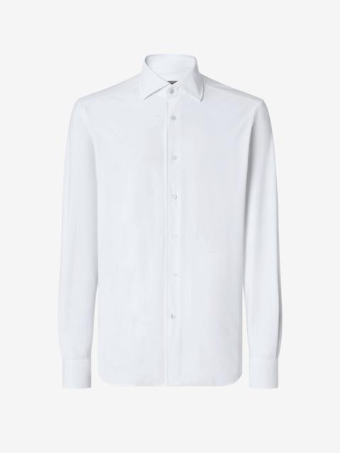 CORNELIANI White bi-elastic fabric shirt