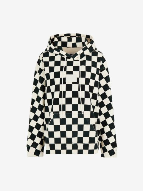 Check print hooded sweatshirt