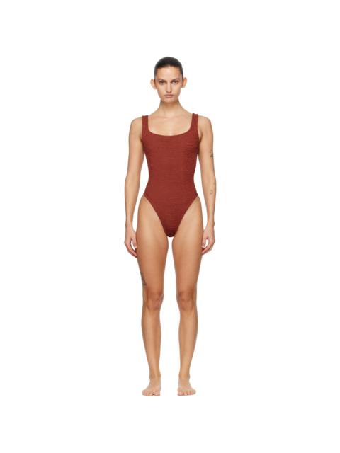 Hunza G Burgundy Square Neck Swimsuit