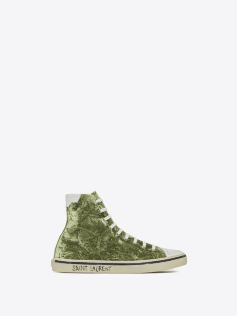 SAINT LAURENT malibu mid-top sneakers in velvet