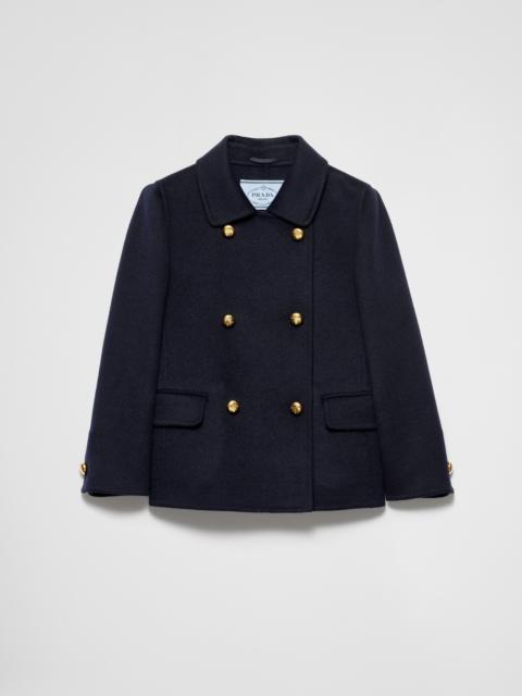 Prada Embroidered cashgora double-breasted jacket