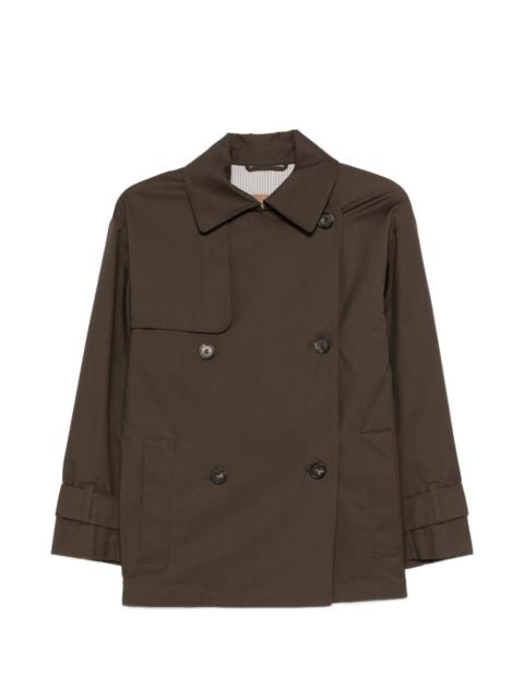 Max Mara logo-patch double-breasted coat