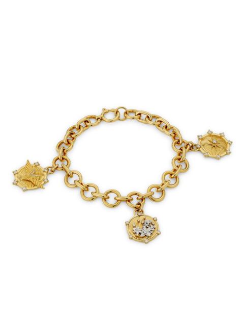 FOUNDRAE Women's Resilience Two-Tone 18K Gold & 0.49 TCW Diamond Charm Bracelet - Yellow Gold