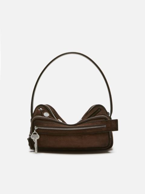Acne Studios Camero Party Suede Shoulder Bag - Dark brown