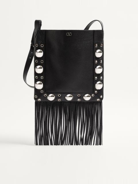 Valentino VALENTINO GARAVANI NELLCÔTE SHOULDER BAG IN GRAINY CALFSKIN WITH FRINGES