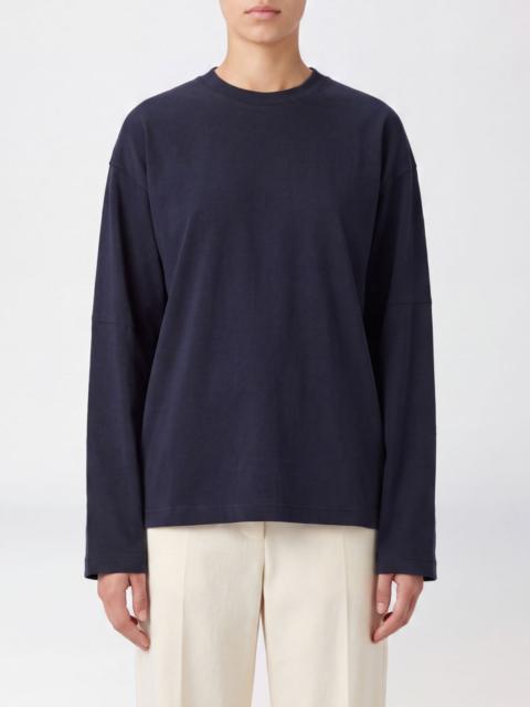 Jil Sander JIL SANDER Long-Sleeved Cotton T-shirt with Dropped Shoulders