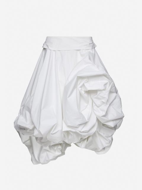 MAGDA BUTRYM Draped skirt with sculptural volume in white