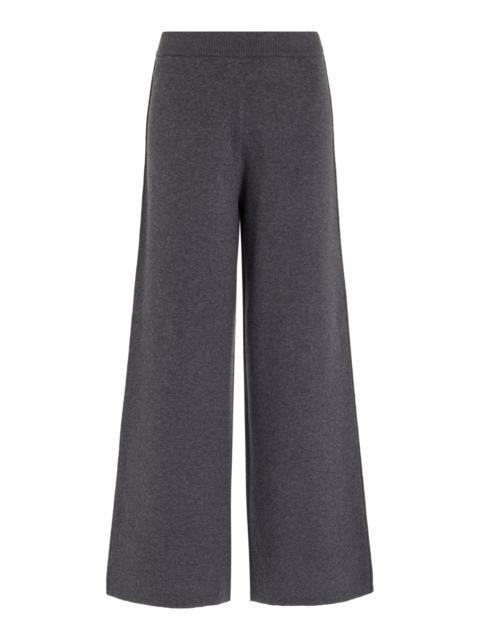 Grace Cropped Cotton-Cashmere Flare Pants grey