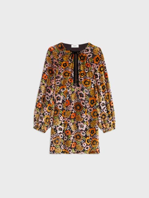 CELINE mini folk dress IN velvet jacquard