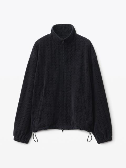 Alexander Wang TRACK JACKET IN LOGO JACQUARD VELOUR