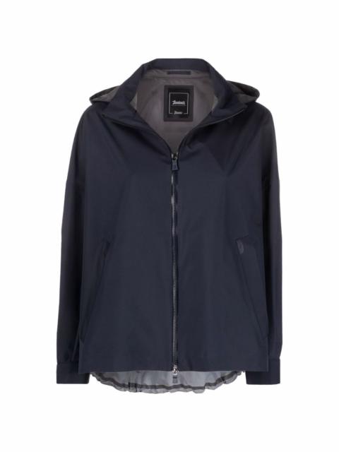 zip-up hooded jacket