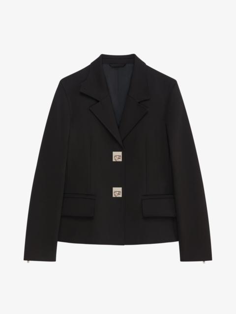 Givenchy SLIM FIT JACKET IN TECHNICAL FIBRE WITH G LOCK BUCKLES
