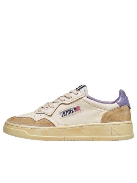 AUTRY (WMNS) Autry Medalist Super Vintage Leather Low Sneakers 'White Black Tan Purple' AVLW-YL04
