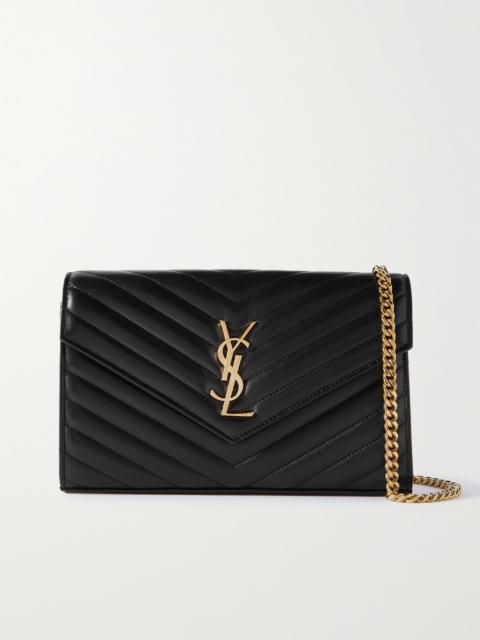 SAINT LAURENT Cassandre Matelassé Textured-leather Shoulder Bag